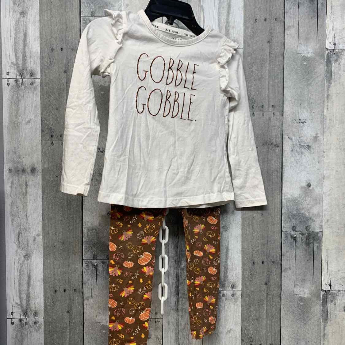 Size 6 White/Brown B Brand Shirt/Leggings