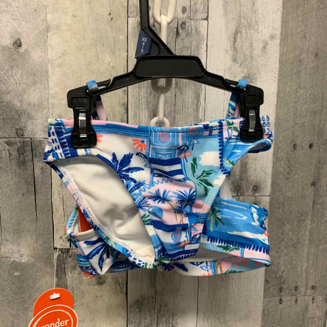 Size 4/5 White/Blue Wonder Nation Swim Suit - 2pc+ - OodlesCB