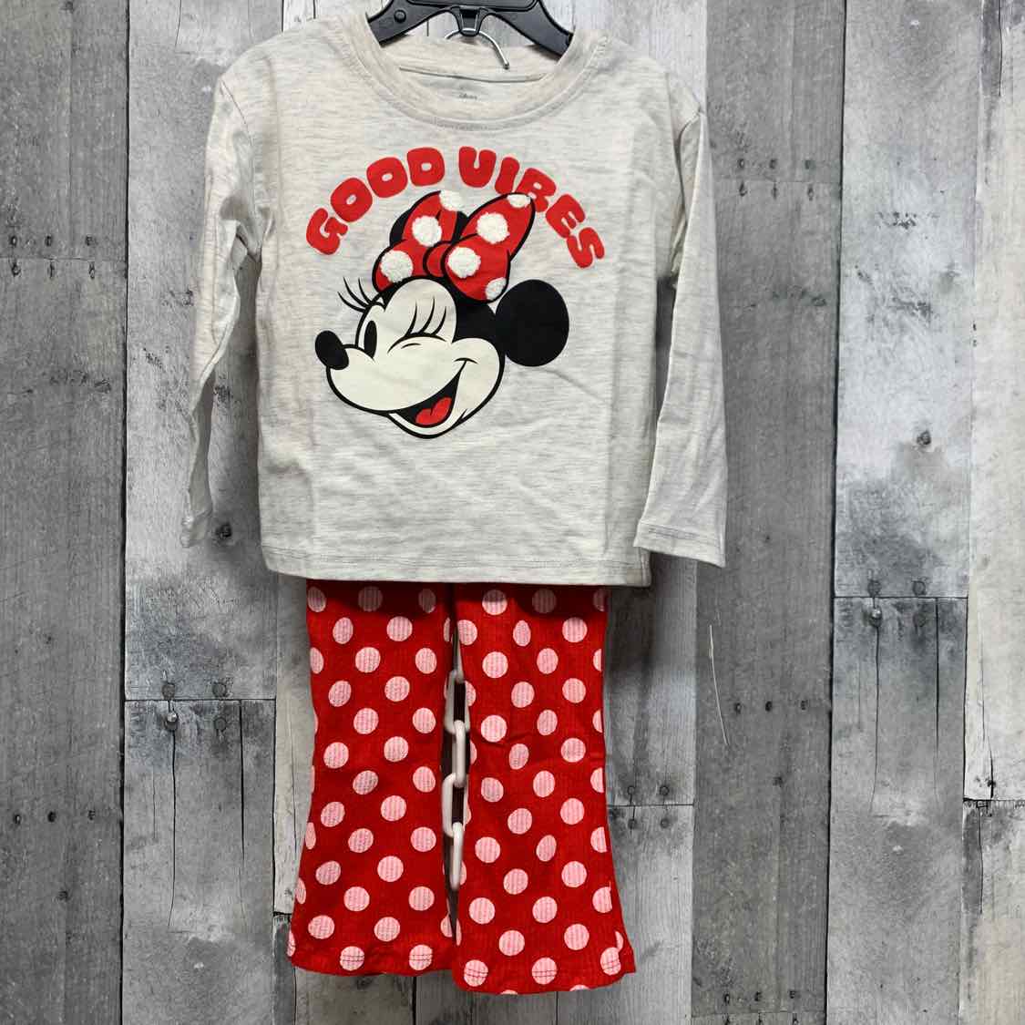 Size 2T Gray/Red Disney Shirt/Leggings
