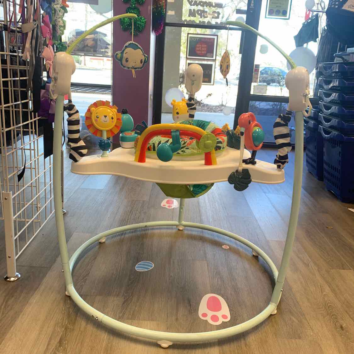 Fisher Price White/Teal Jumperoo - OodlesCB