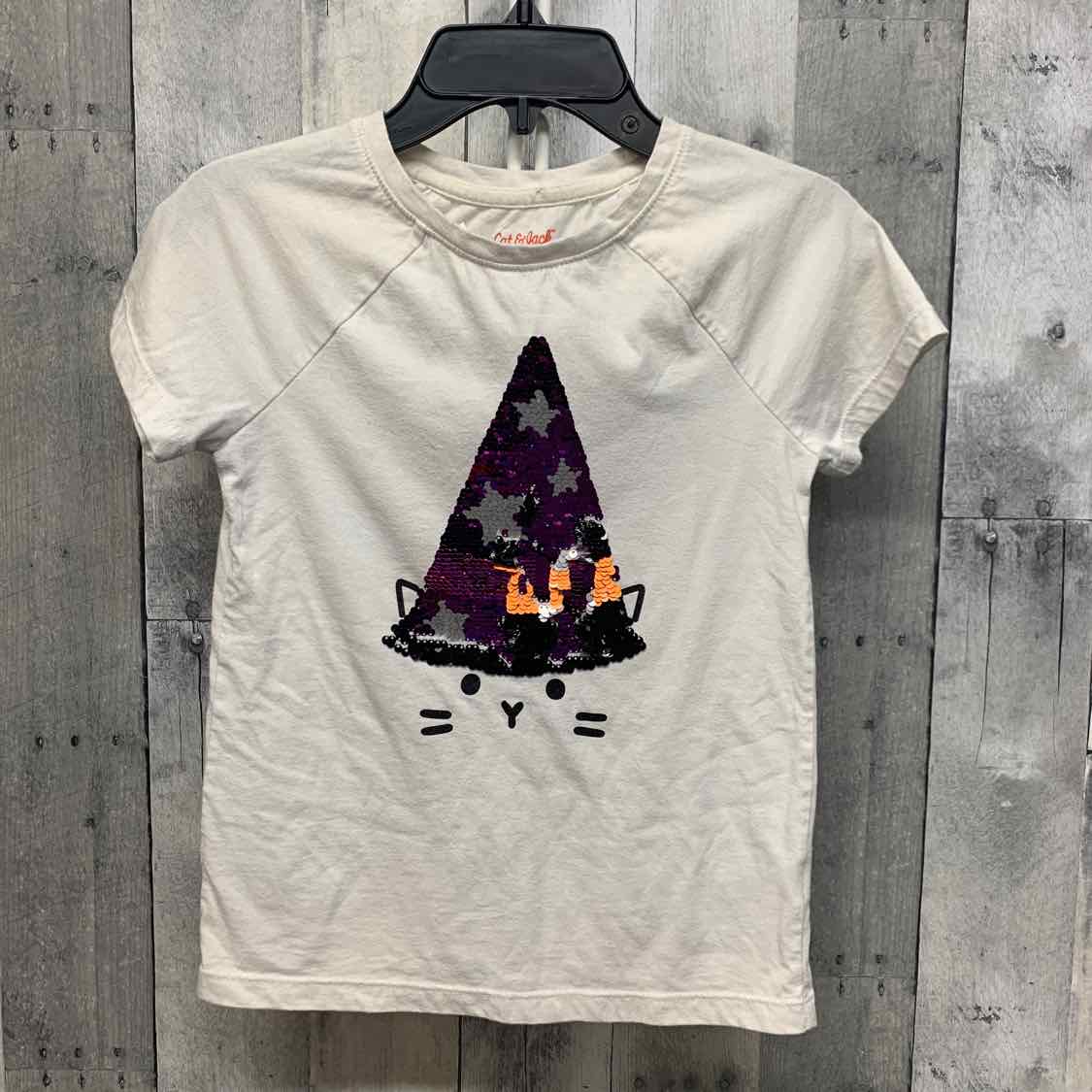 Size 7/8 White Graphic Cat & Jack T Shirt