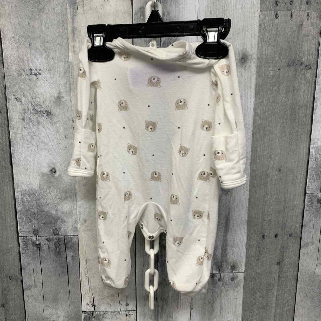 Size Preemie White Print Starting Out Footy PJs