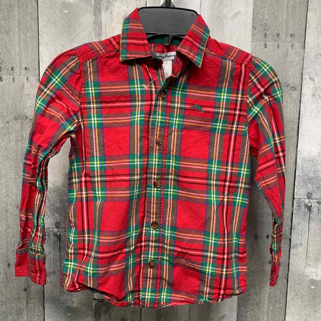 Size 5/6 Red Plaid Tommy Bahama LS Button Up
