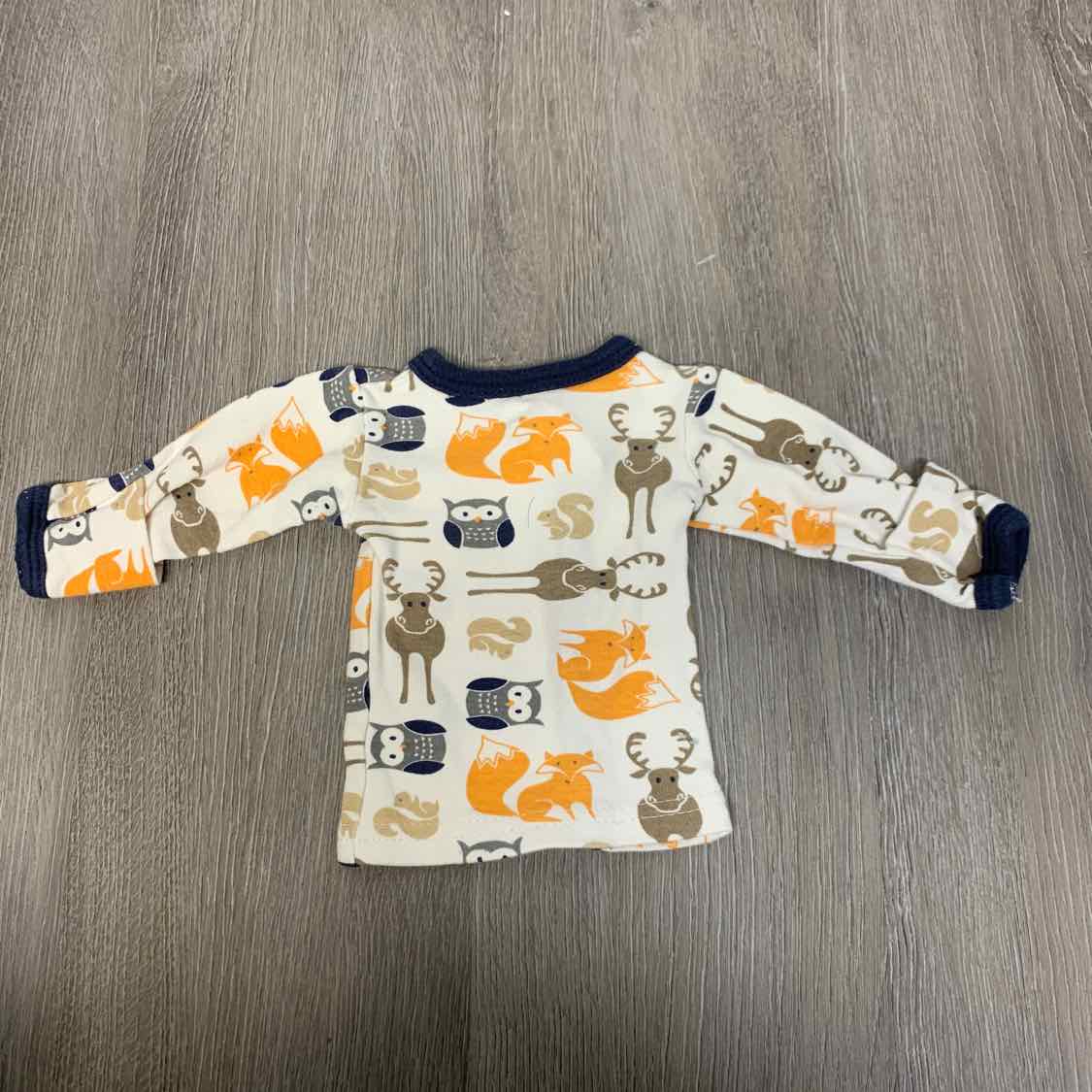 Size Preemie White/Orange Mid Brand Long Sleeve Shirt