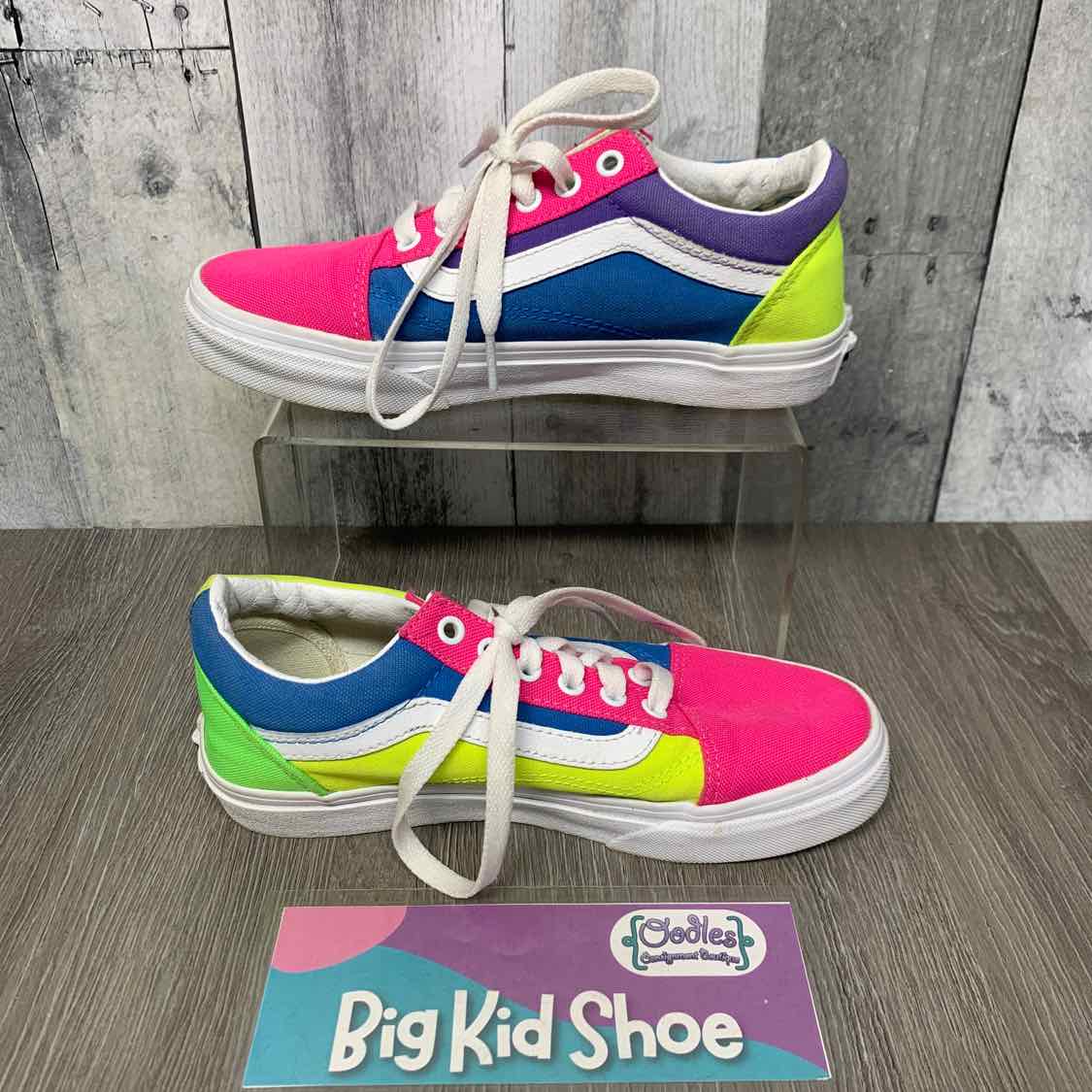 Size 3 Green/Pink Vans Sneakers