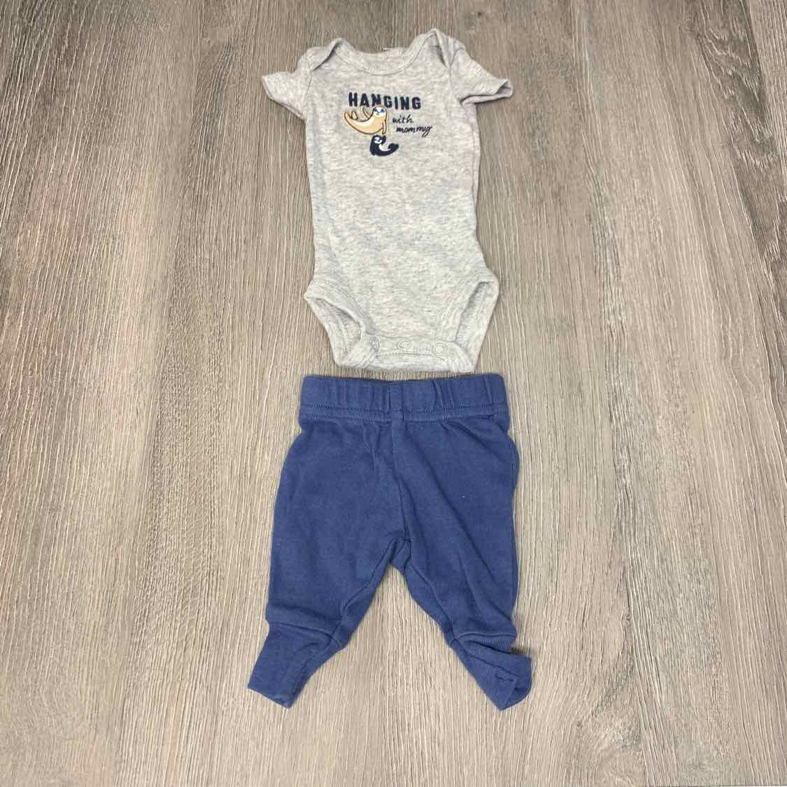 Size Preemie Gray/Navy Carter's Shirt/Pants - OodlesCB