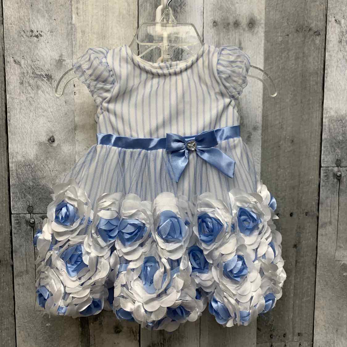Size 12 Months White/Blue Nannette Dress
