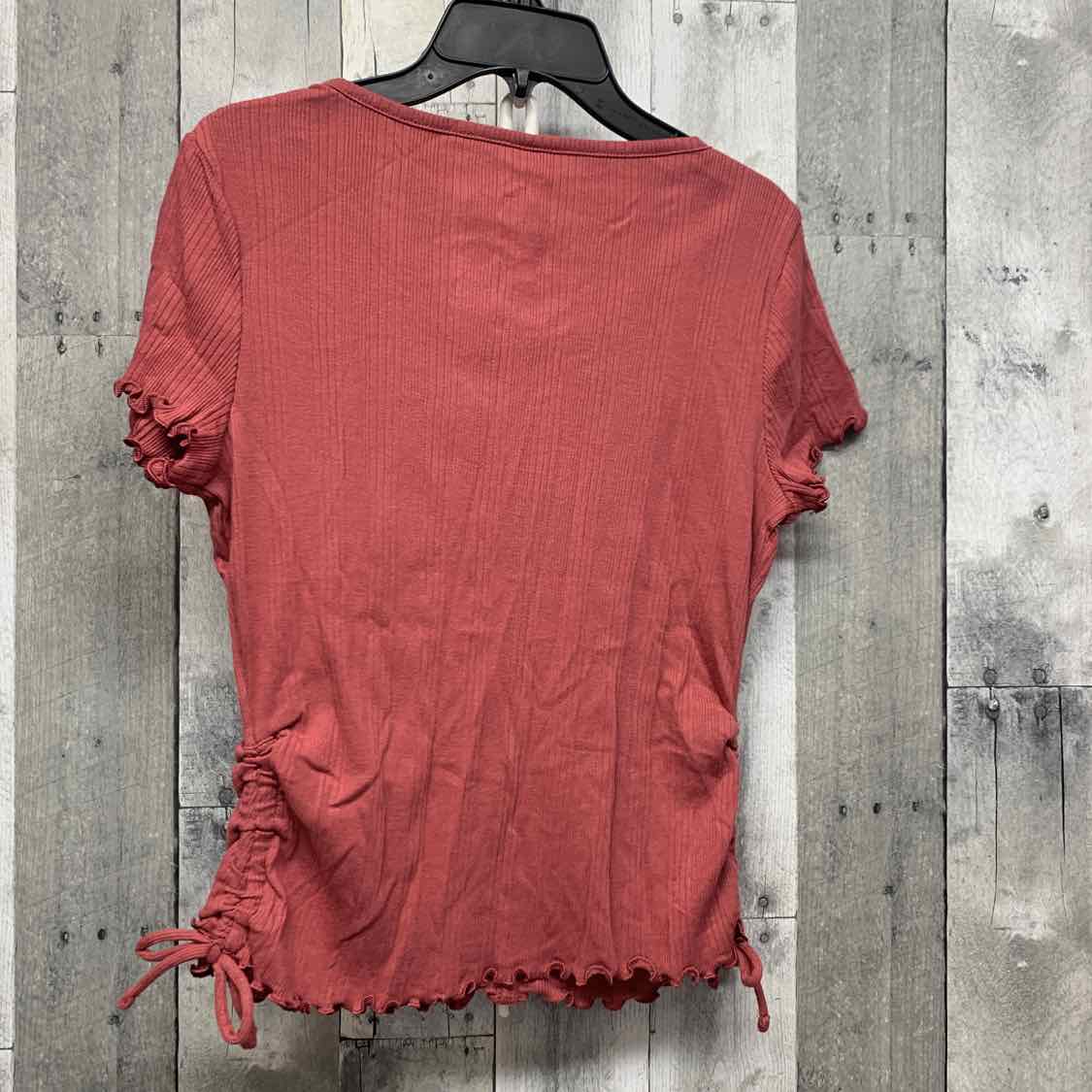 Size 14/16 Burgundy SO Short Sleeve Shirt - OodlesCB