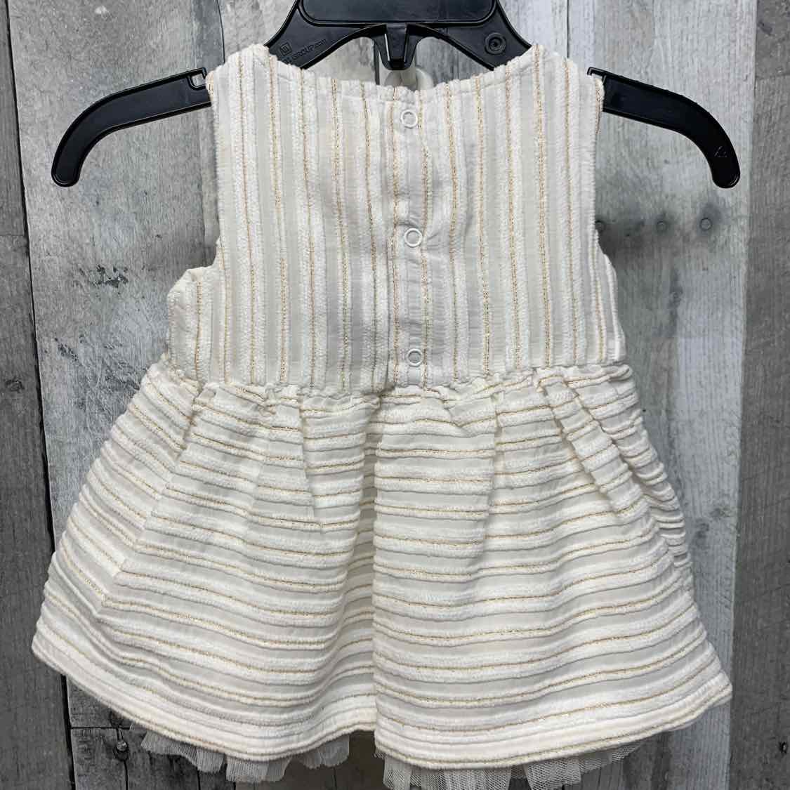 Size 0-3 Months White/Gold Cat & Jack Dress