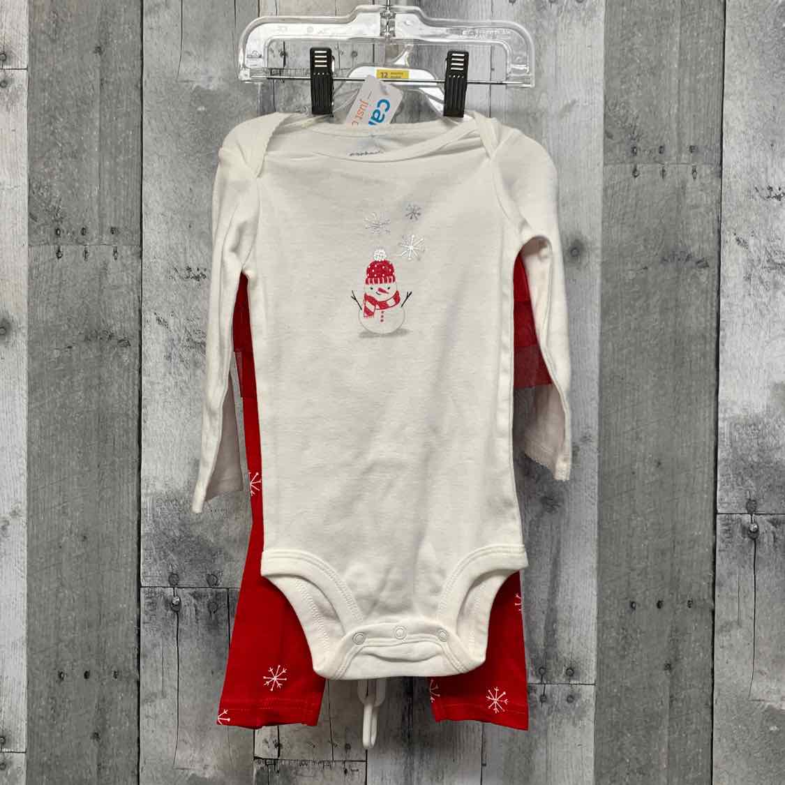 Size 12 Months White/Red Just One You Shirt/Pants