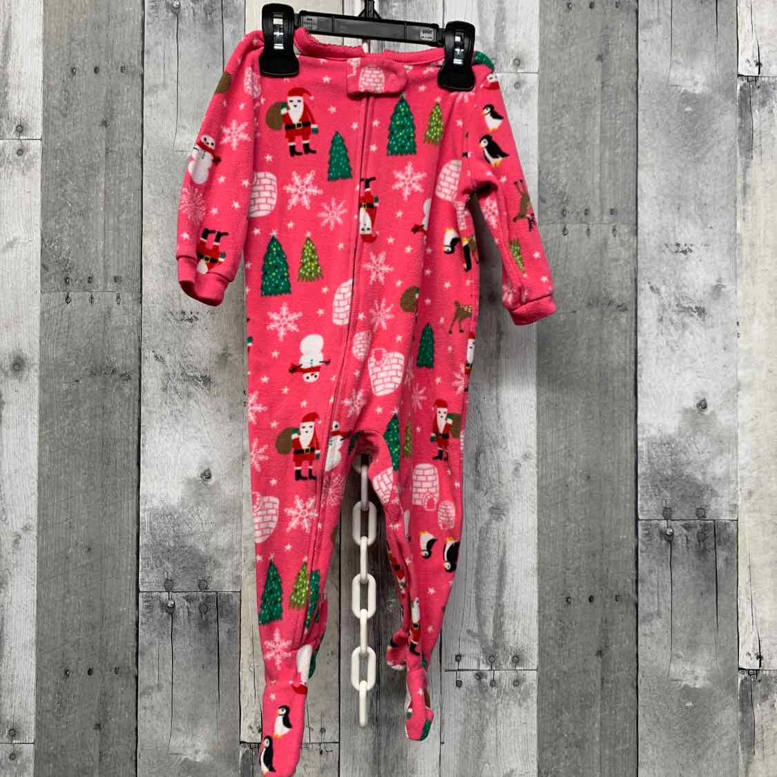 Size 12 Months Pink Print Carter's Footy PJs