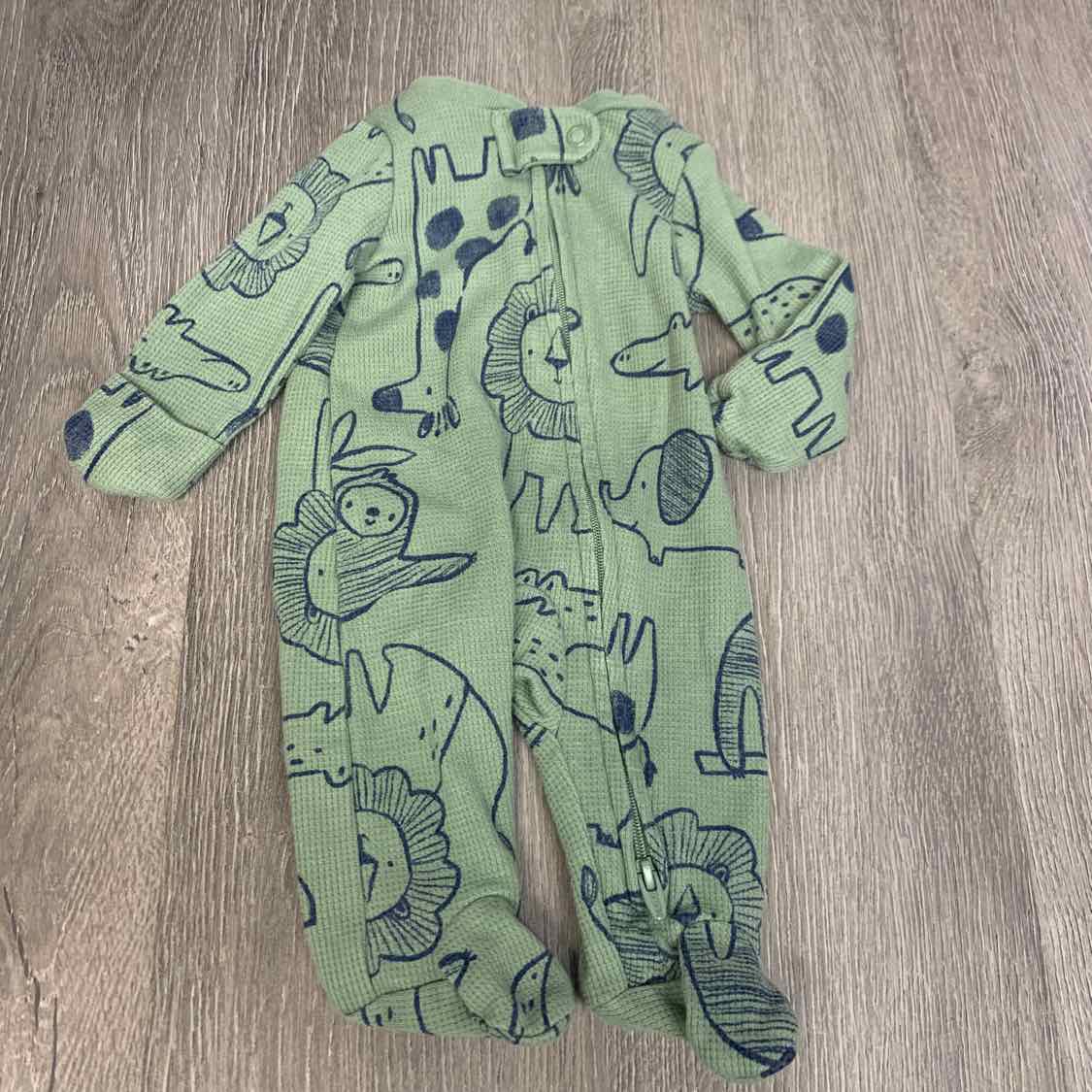 Size Preemie Green/Blue Simple Joys Footy PJs