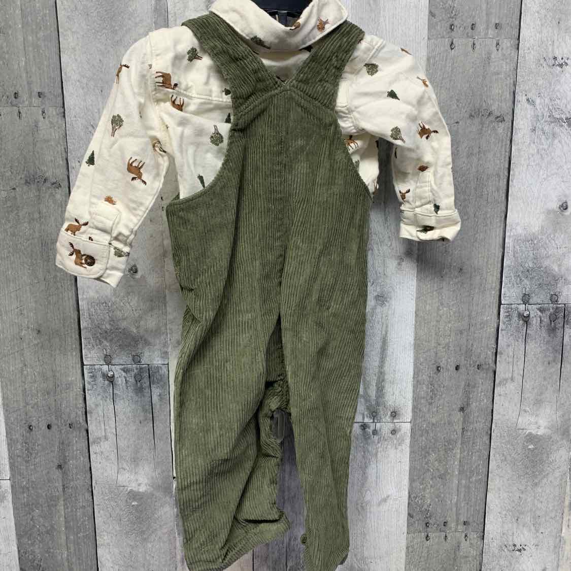 Size 6-9 Months White/Green Child of Mine Shirt/Pants