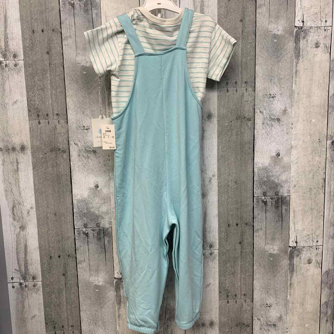 Size 24 Months White/Blue Cloud Island Shirt/Pants