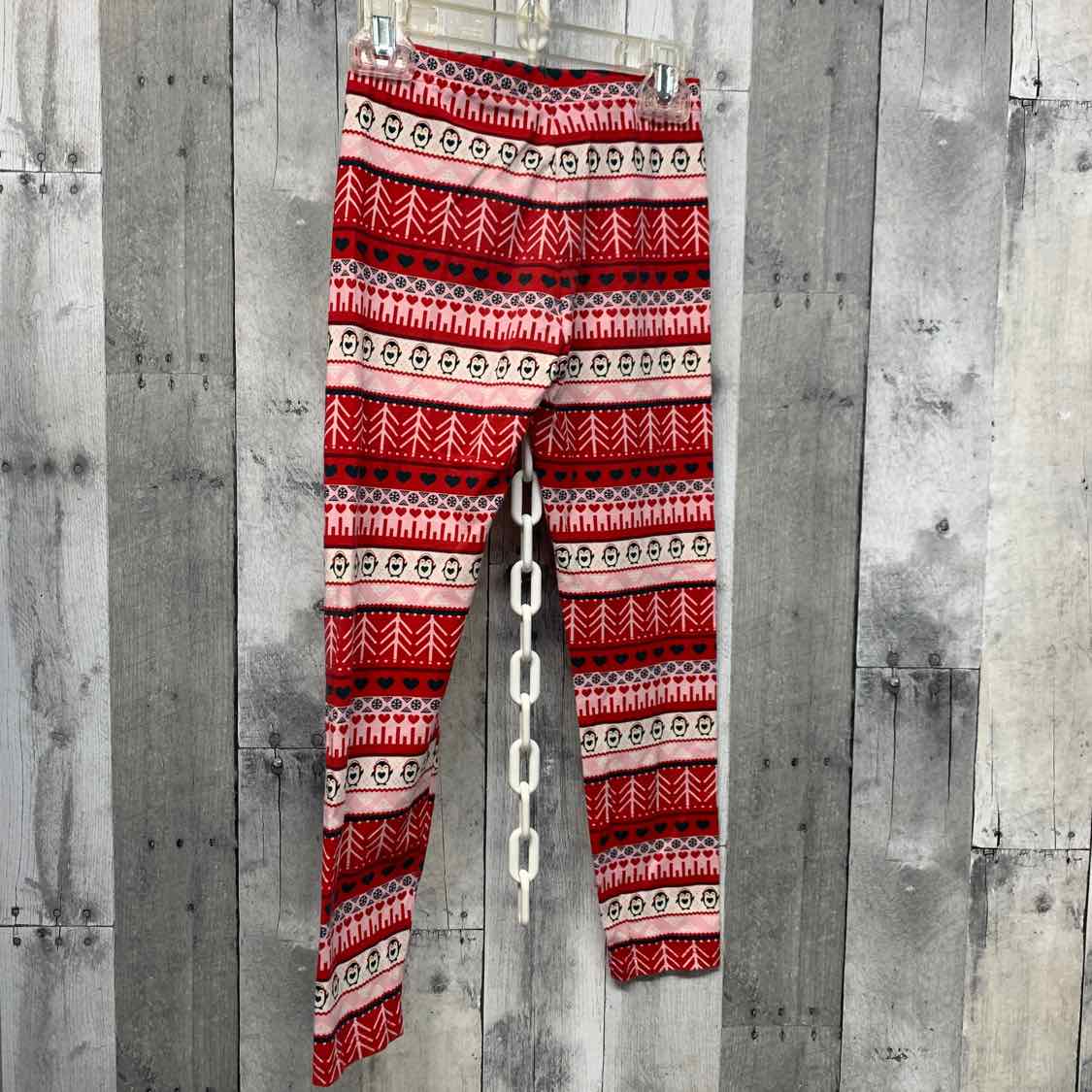 Size 7/8 Red Print Holiday Brands Leggings