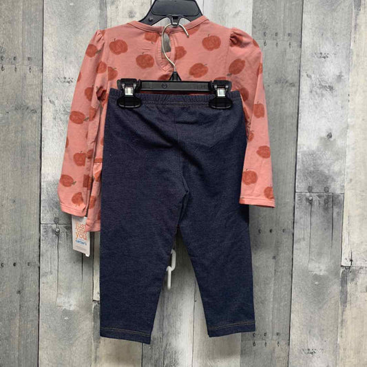 Size 24 Months Denim/Pink Just One You Shirt/Leggings