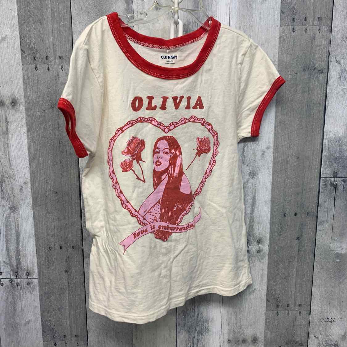 Size 14/16 White/Red Old Navy T Shirt