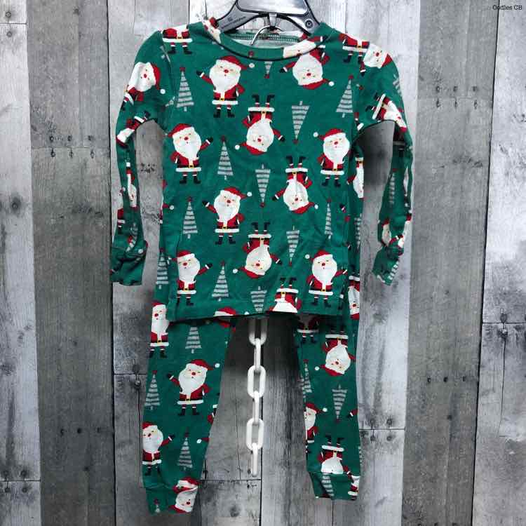 Size 2T Green Print Just One You 2pc PJs