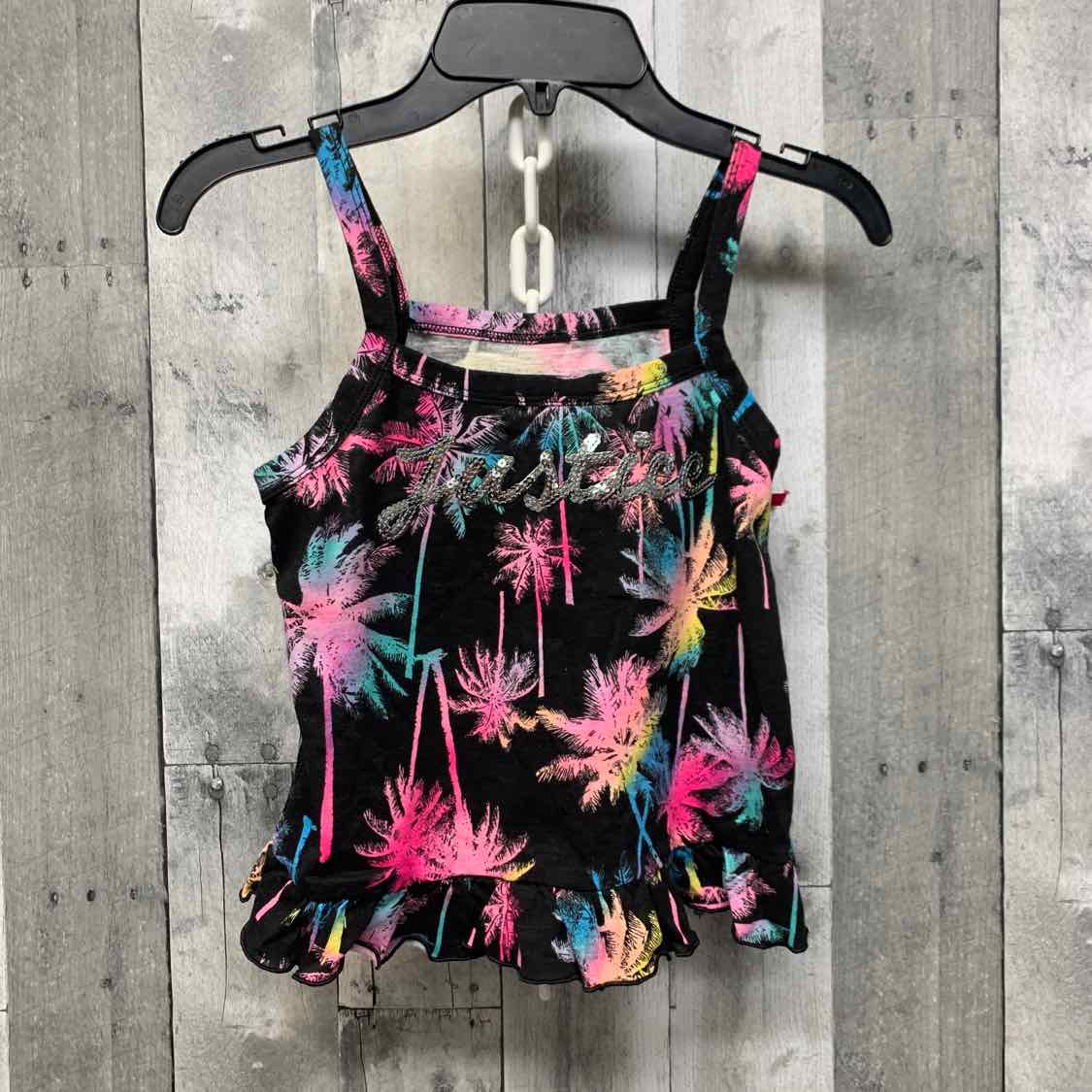 Size 7/8 Black/Pink Justice Tank Top