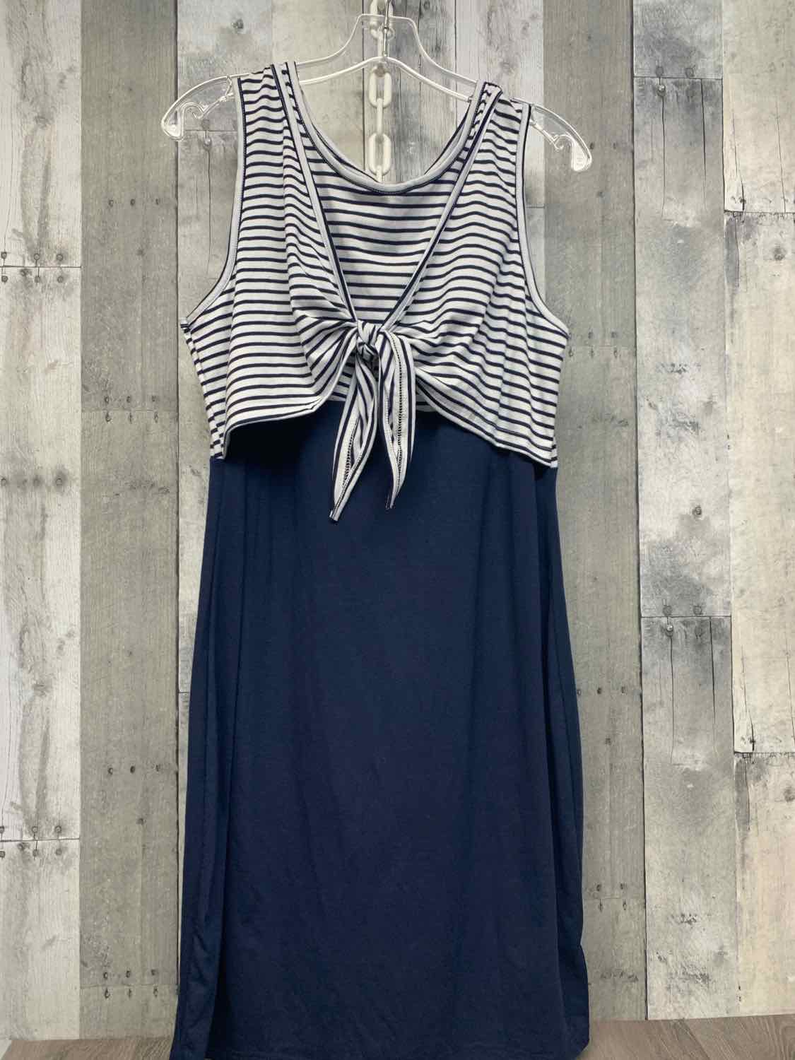 Size XXL Navy/White B Brand Dress - Sleeveless