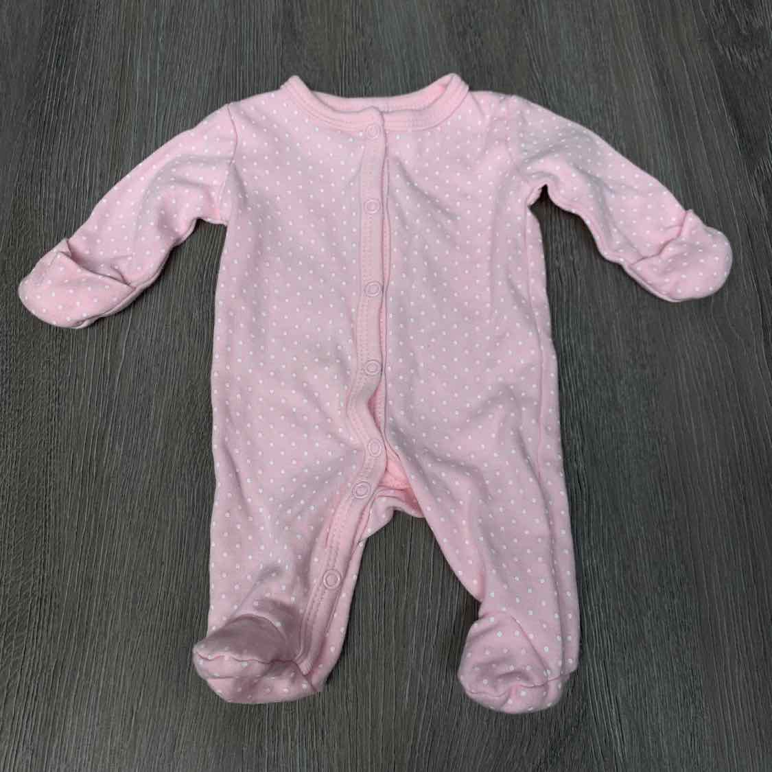 Size Preemie Pink/White B Brand Footy PJs