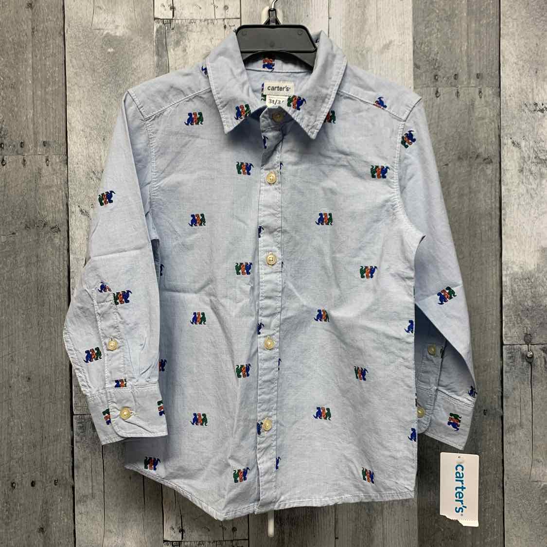 Size 3T Blue Print Carter's LS Button Up