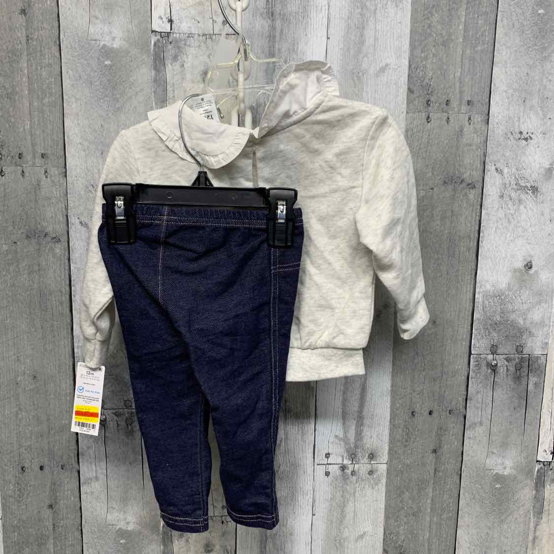 Size 12 Months Denim/Gray Carter's Shirt/Pants