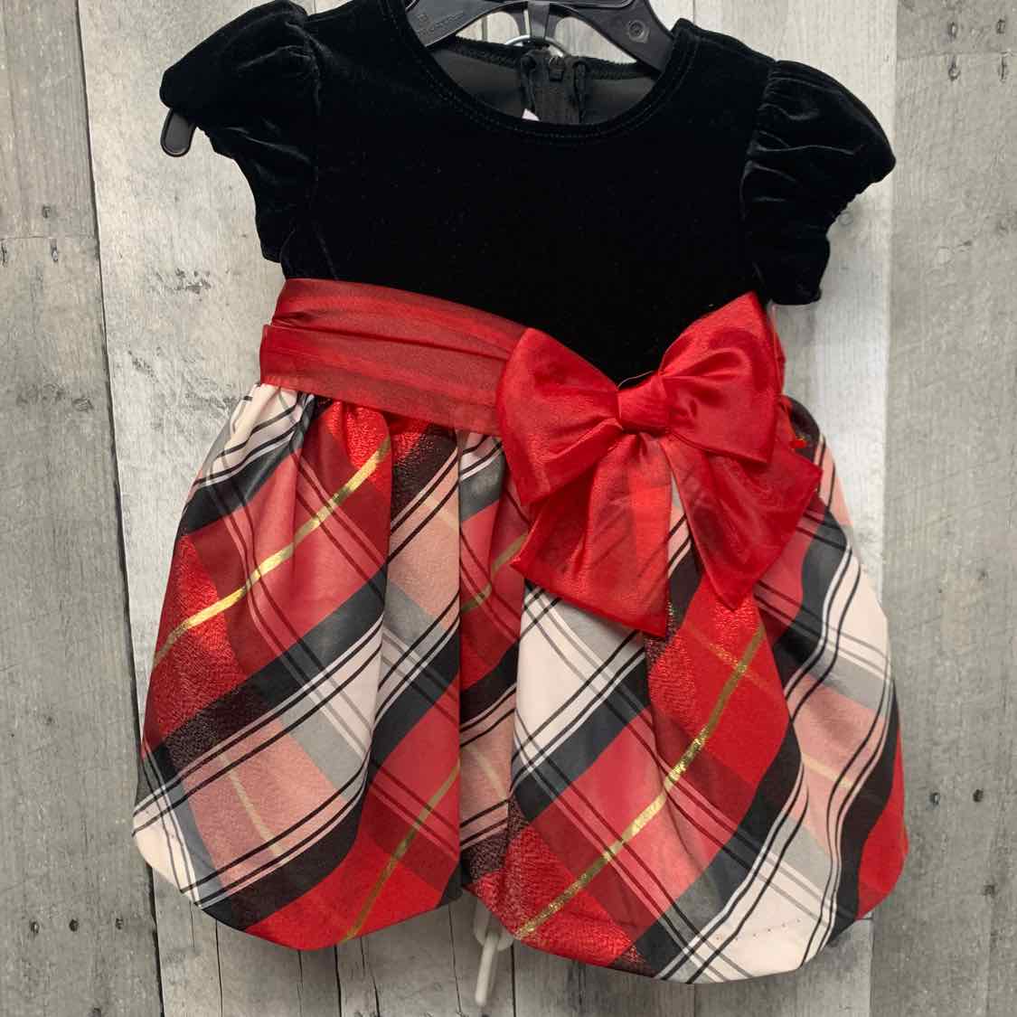 Size 6-9 Months Red/Black Bonnie Jean/Baby 2pc Dress
