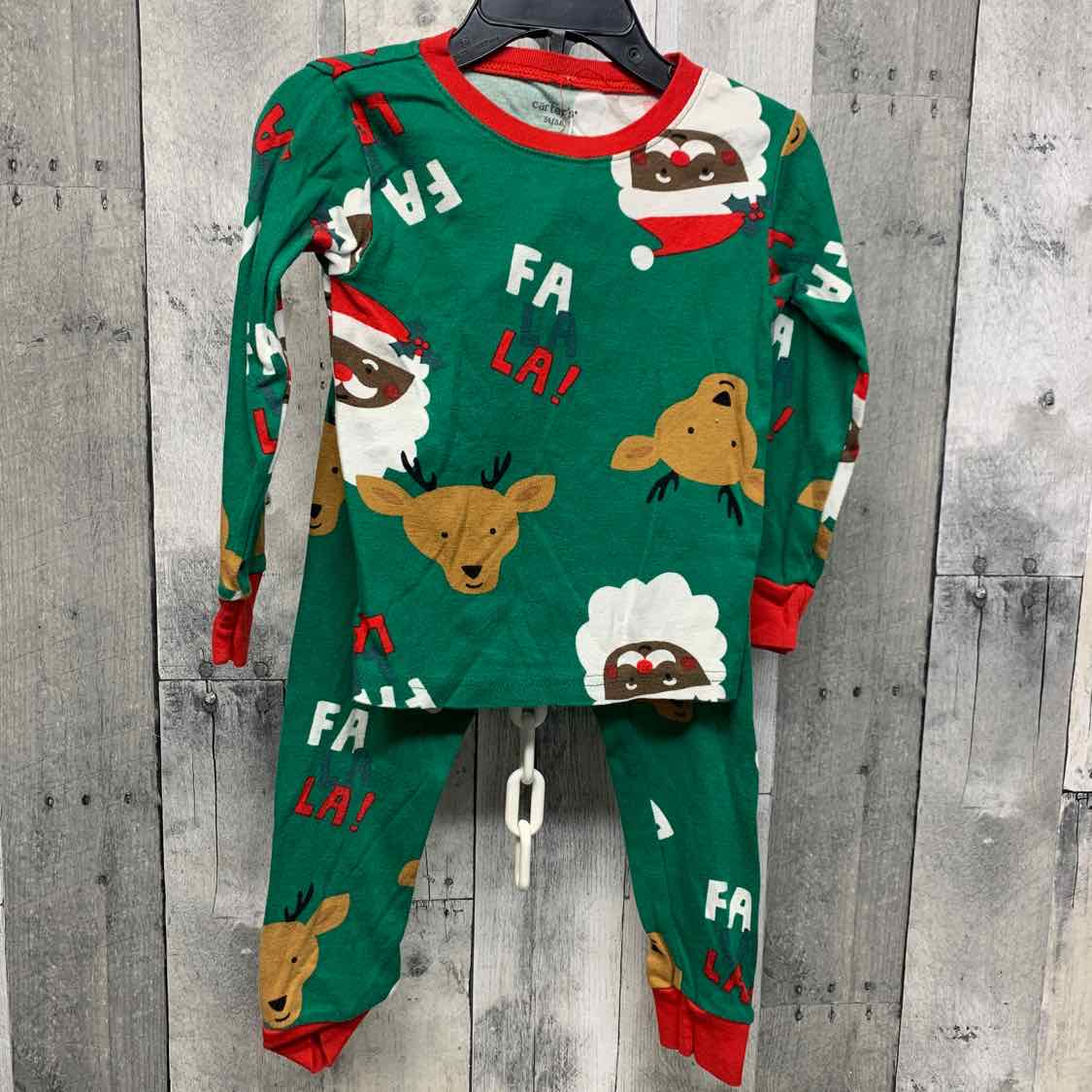 Size 3T Green Print Carter's 2pc PJs