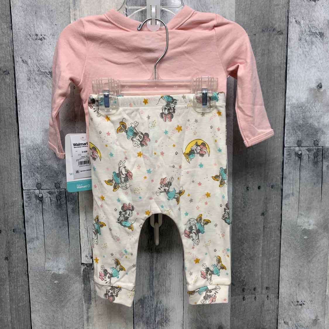 Size 3/6 White/Pink Disney Shirt/Pants