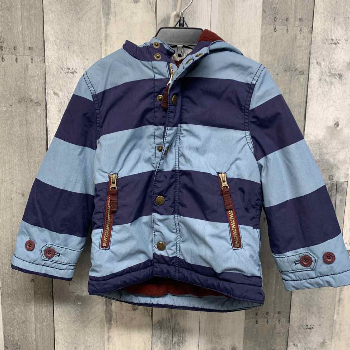 Size 2/3 Navy/Blue Mini Boden Snow Jacket