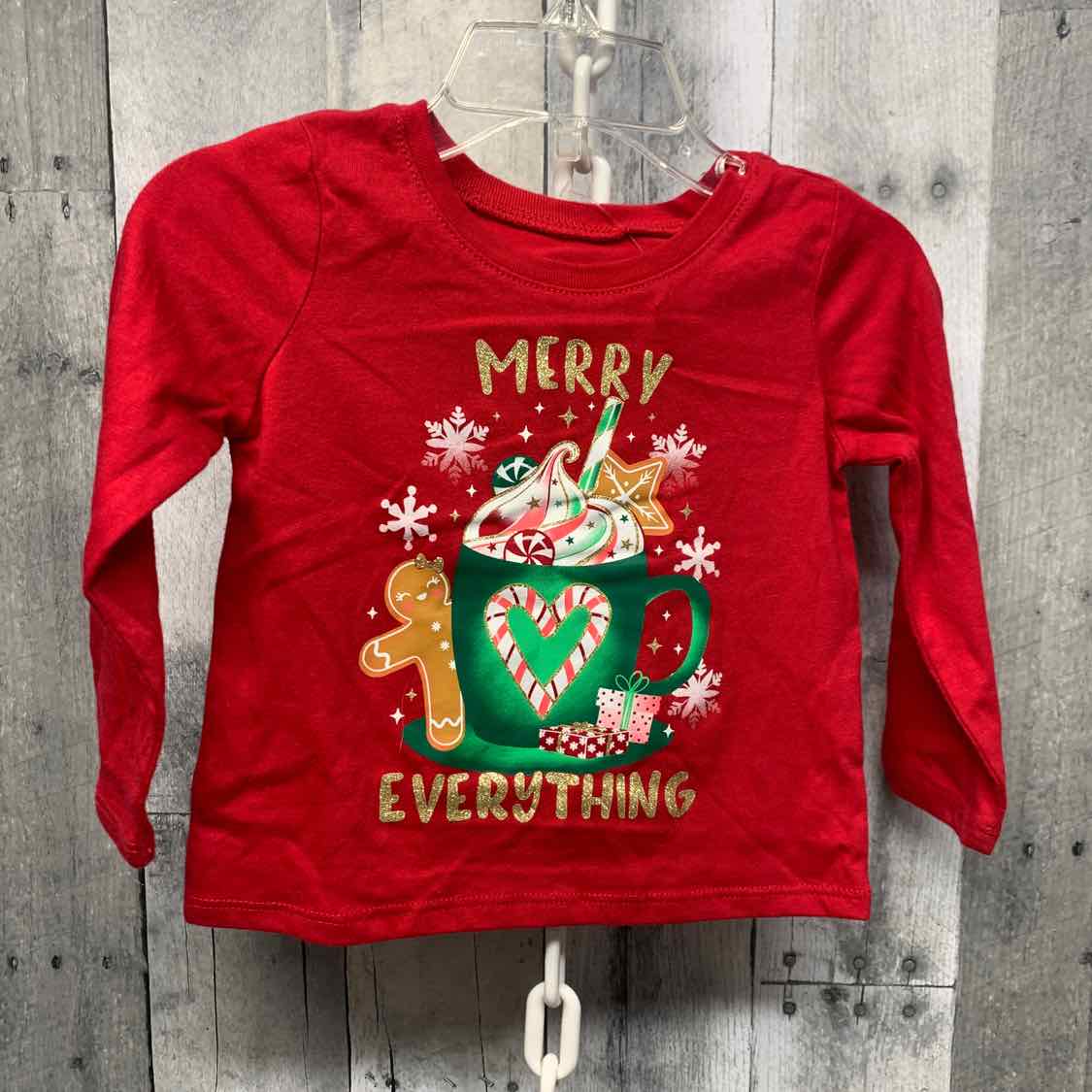 Size 12-18 Months Red Graphic Children's Place Long Sleeve Shirt