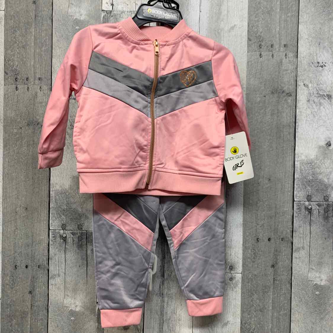 Size 18 Months Pink/Gray Body Glove Jacket/Pants