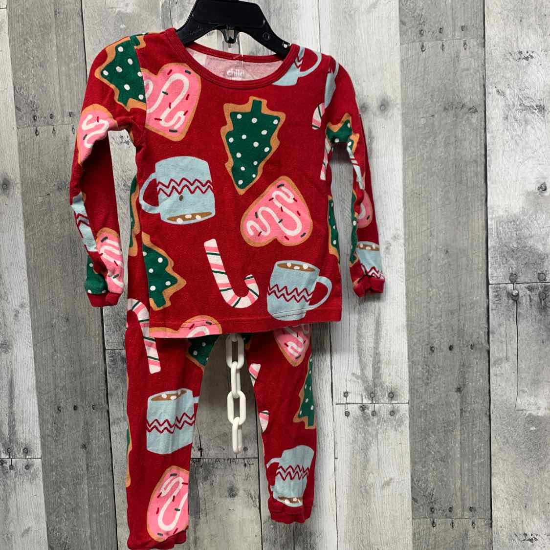 Size 2T Red Print Child of Mine 2pc PJs