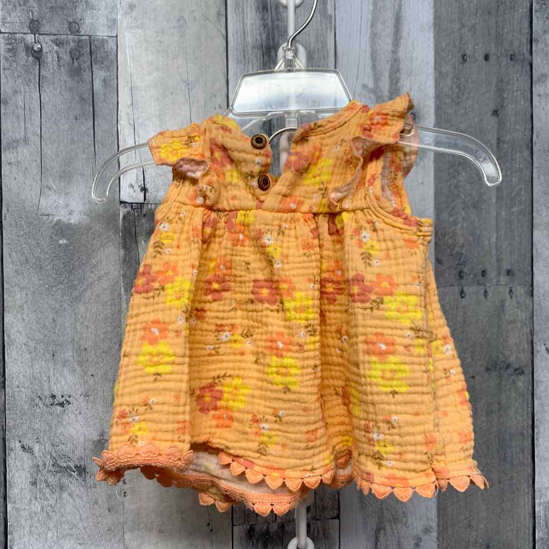 Size 3-6 Months Orange Print Mid Brand Shirt/Shorts - OodlesCB