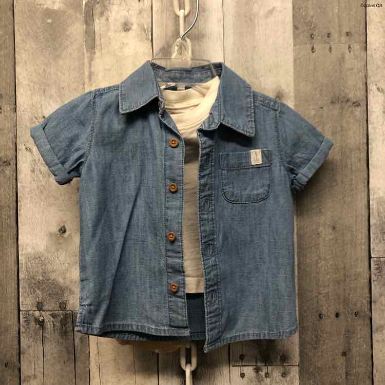 Size 6 Months Denim/White Carter's Shirt/Shorts