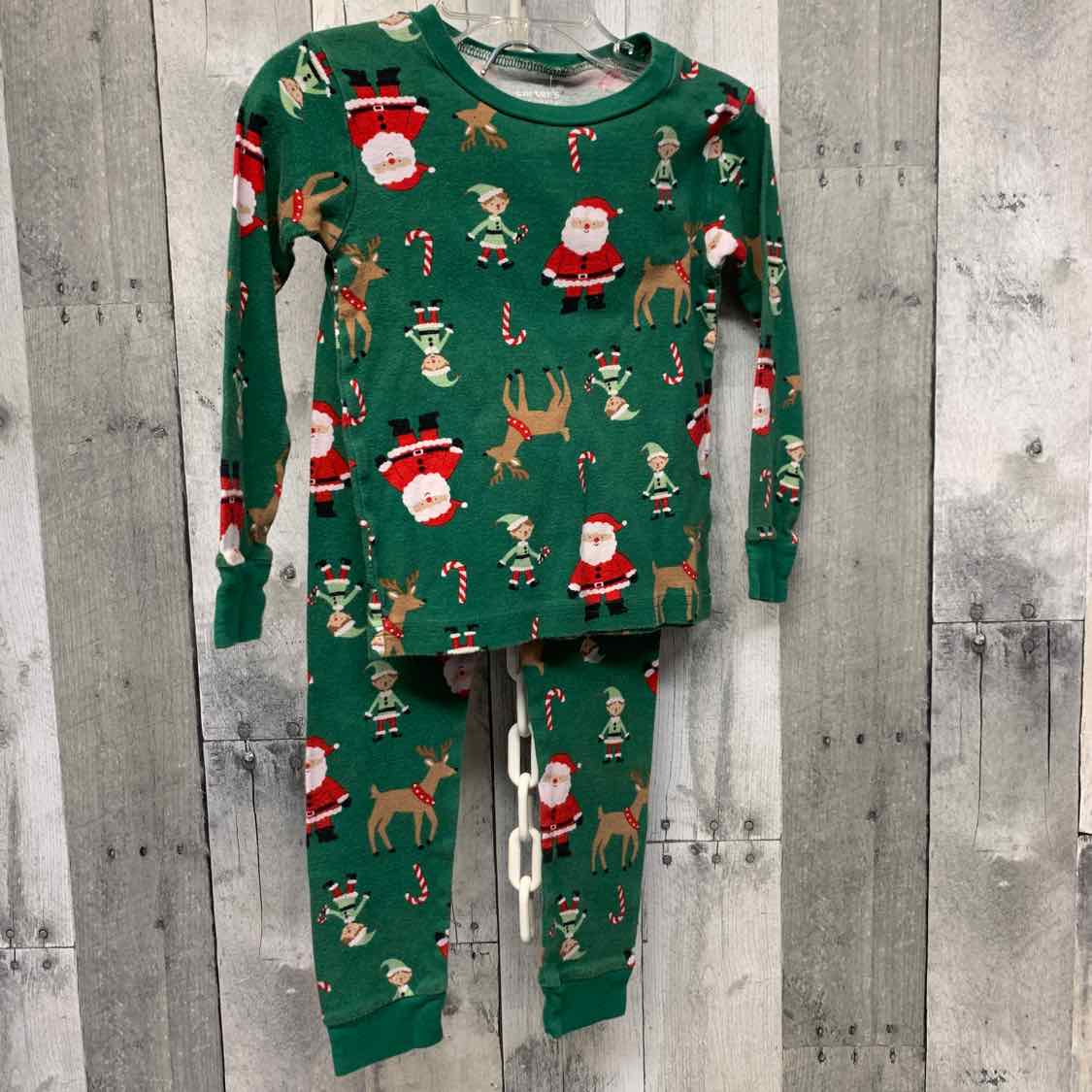 Size 3T Green Print Just One You 2pc PJs