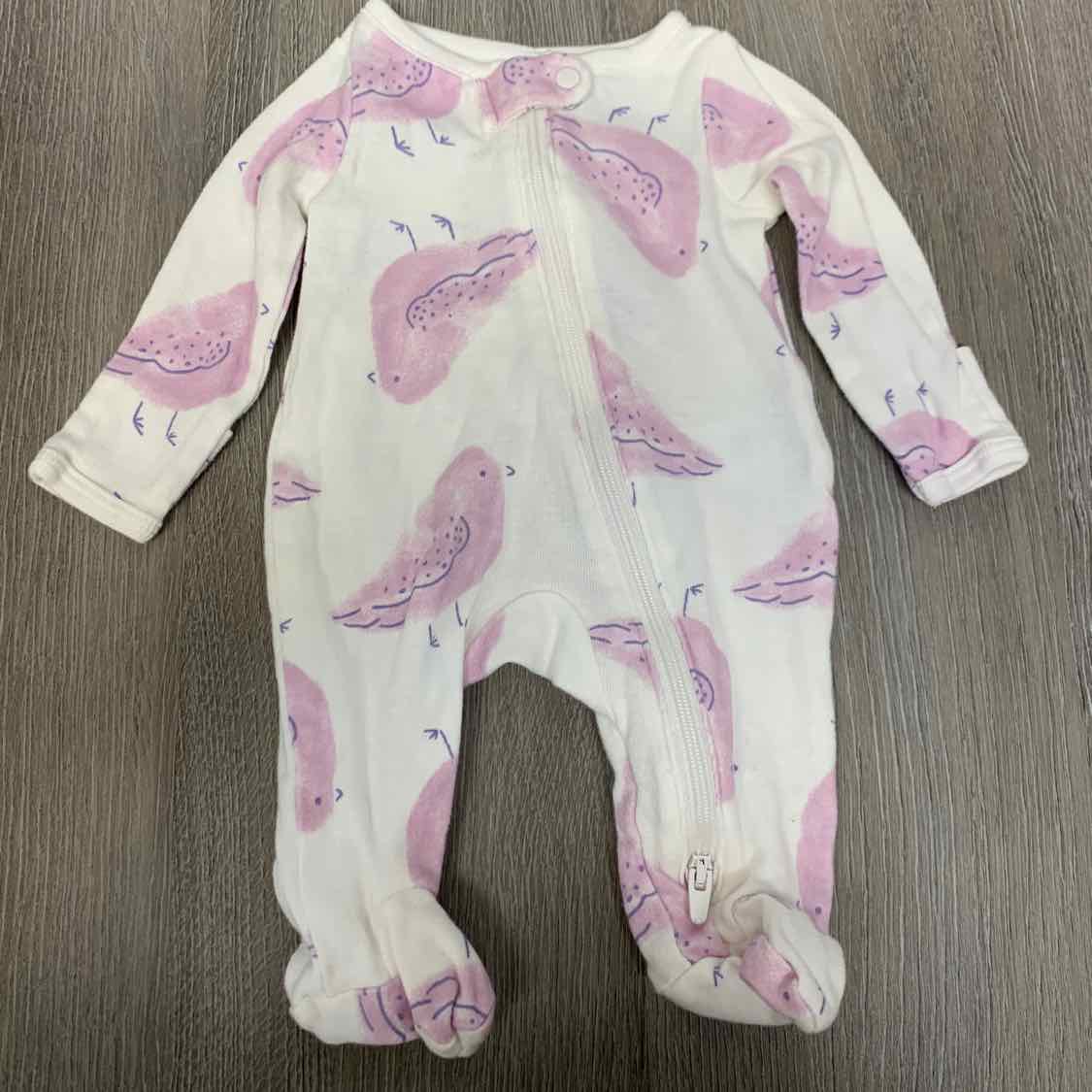 Size Preemie White Print Just One You Footy PJs
