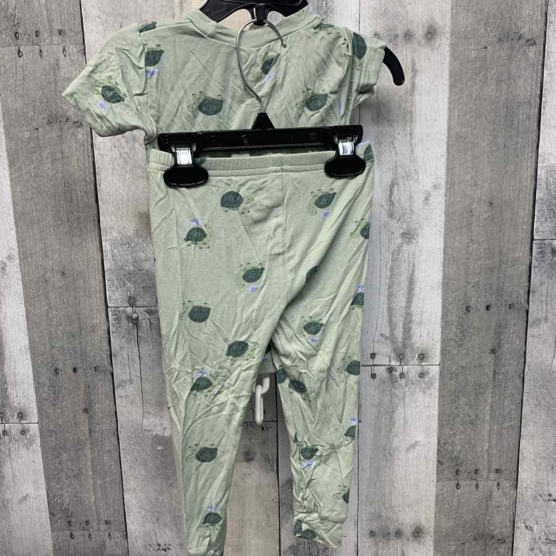 Size 18 Months Green Print Just One You 2pc PJs
