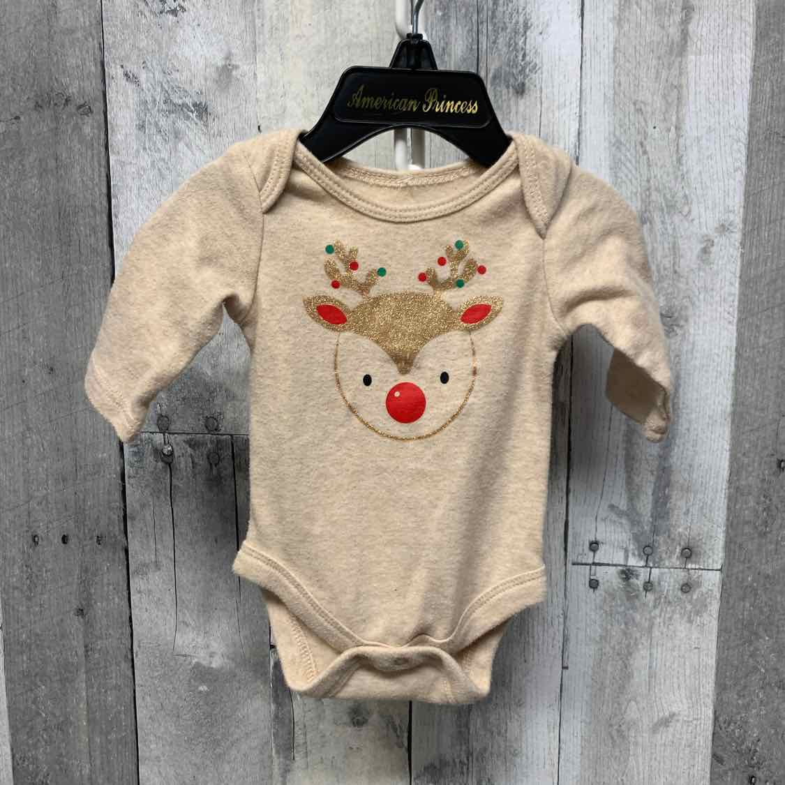 Size Newborn Tan/Red Holiday Brands Bodysuit