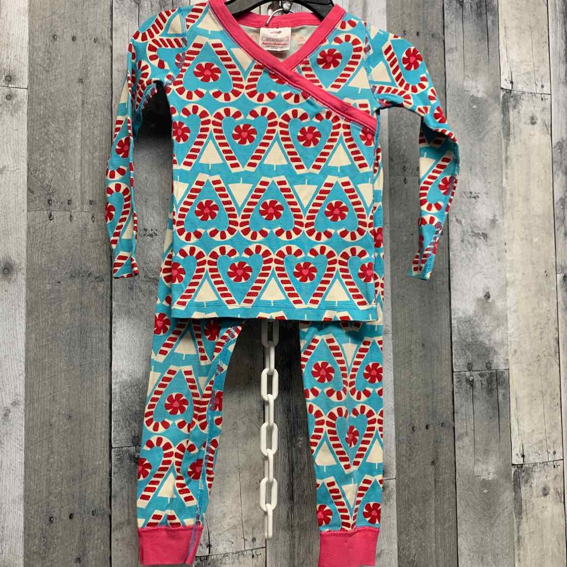 Size 4 Blue/Red Hanna Andersson 2pc PJs - OodlesCB