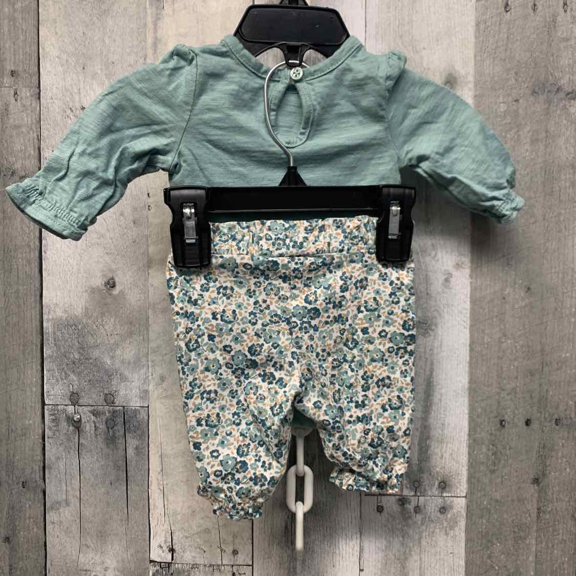 Size Newborn Teal/White Carter's Shirt/Pants