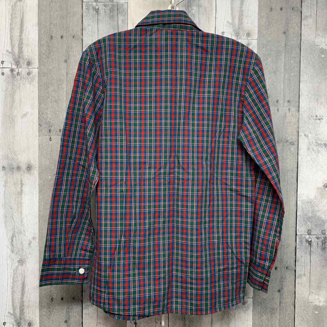 Size 10 Green/Red Izod LS Button Up