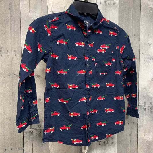 Size 5T Navy Print Children's Place LS Button Up