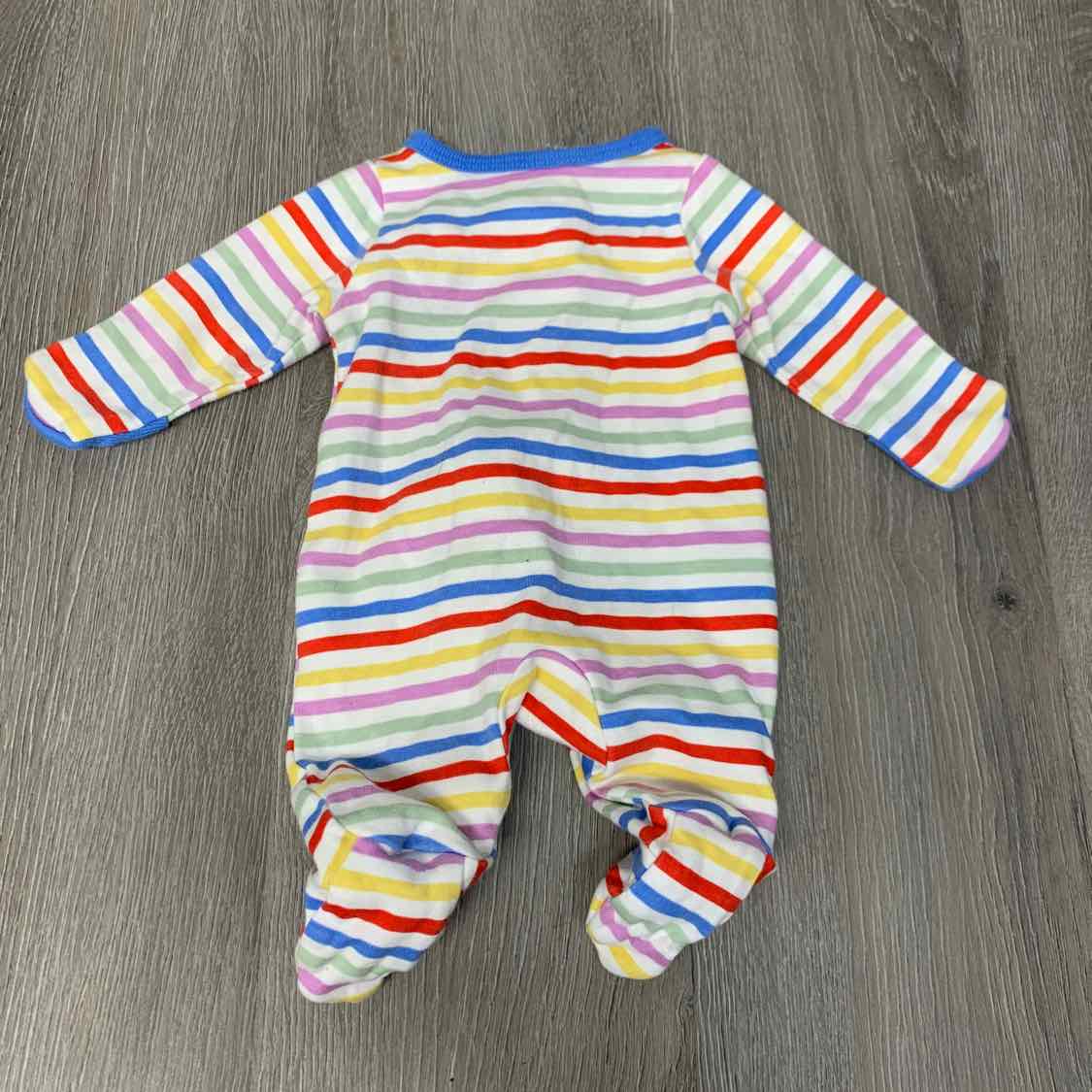 Size Preemie White Striped Wonder Nation Footy PJs