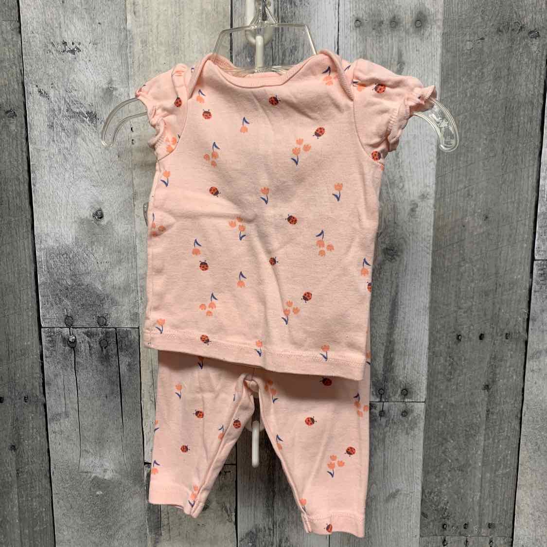 Size 3 Months Pink Print Carter's Shirt/Pants
