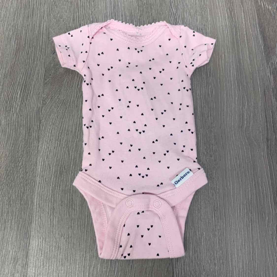 Size Preemie Pink Print Gerber Bodysuit