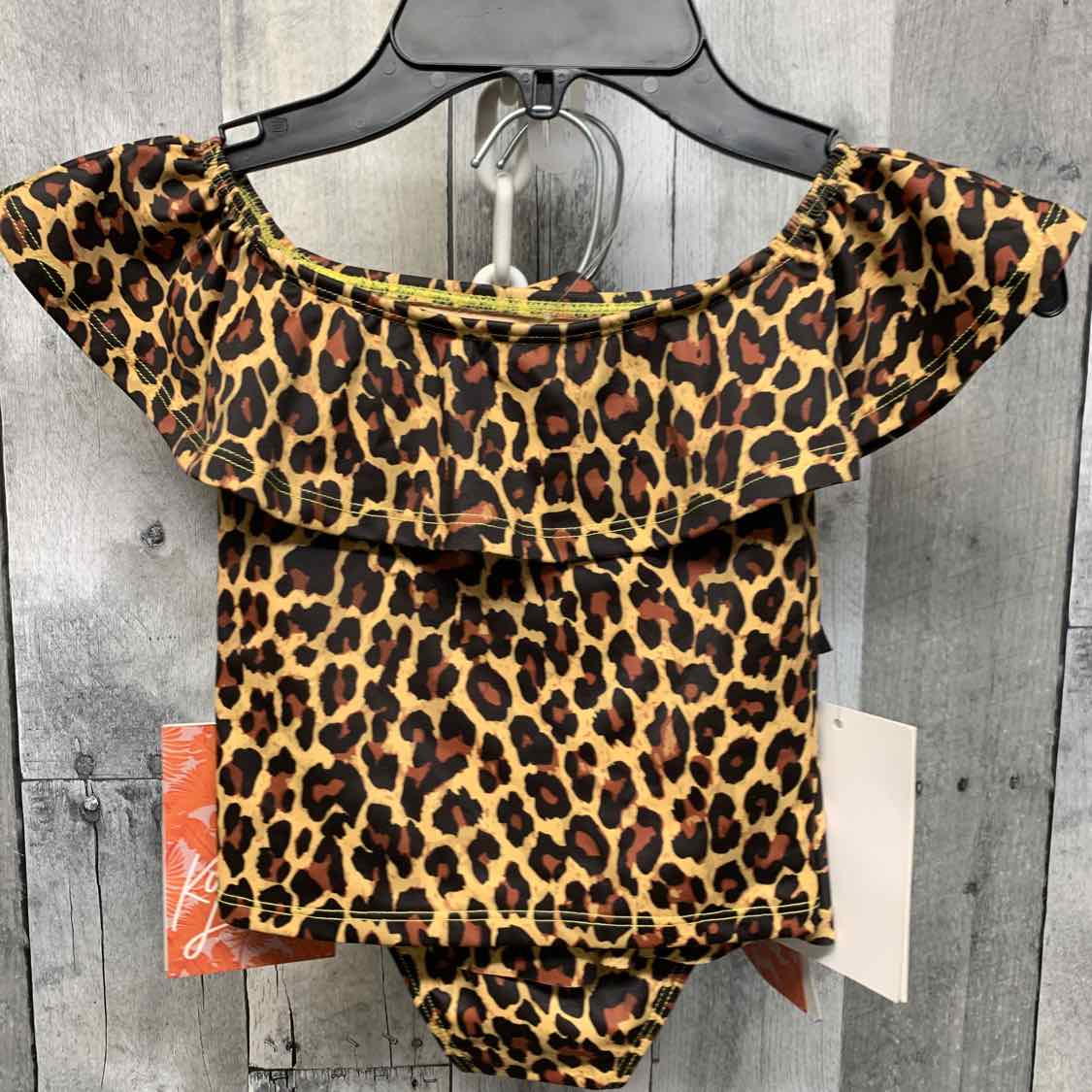 Size 9-12 Months Tan Animal Print Name Brand Swim Suit - 2pc+