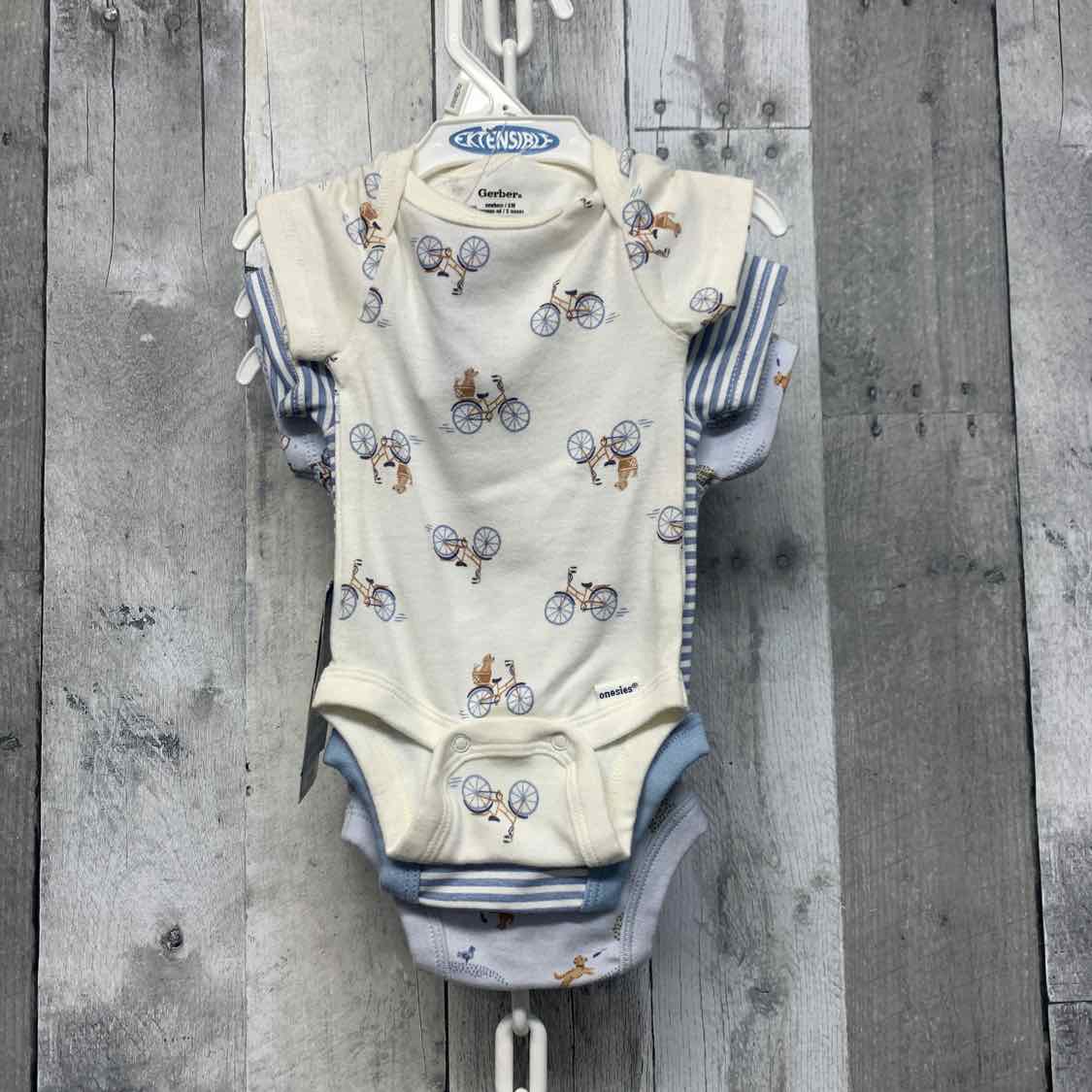 Size Newborn Blue Print Gerber Bodysuit