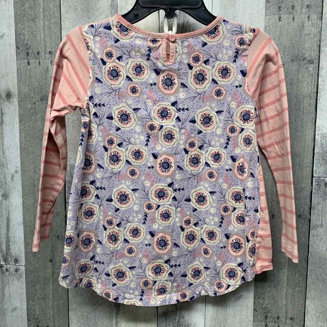 Size 8 Pink Striped Ruffle Butts Long Sleeve Shirt